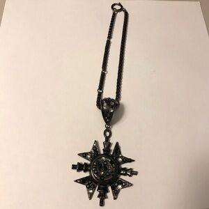 Super Star Slide & Chain Black tone Metal Rhinstones Funky Fancy Festival Fun